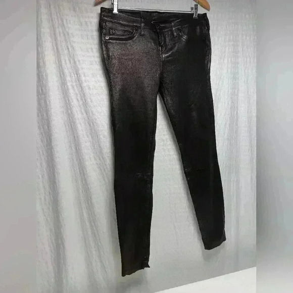 True Religion Mid Rise  Halle Super Skinny Leather pants . Ladies size 29 - Picture 7 of 15